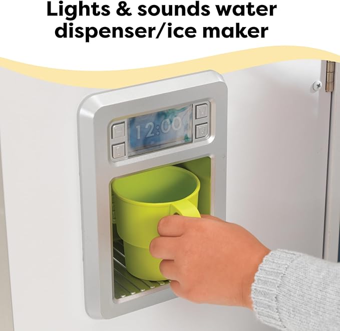 KidKraft Large Wooden Play Kitchen with Lights & Sounds, Icemaker, Play Phone, White, Gift for Ages 3+