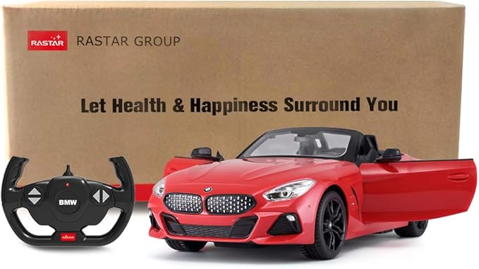 RASTAR BMW RC Car, 1/14 Scale BMW Z4 Roadster New Version Remote Control Car, Convertible Toy Car – Red / 2.4Ghz