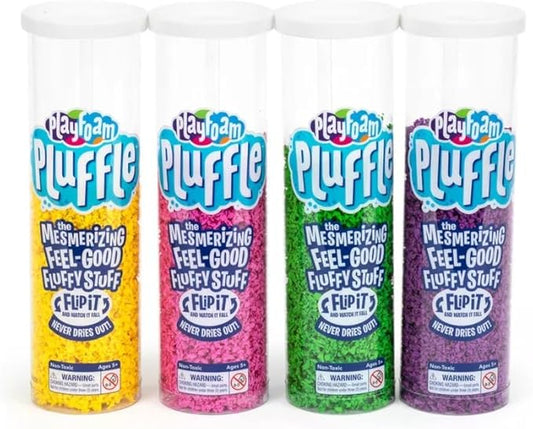 Educational Insights Pluffle 4-Pack - Sensory Bin Foam Set, No Mess Alternative to Sand Toys & Slime for Toddlers, Fun Sensory Table Filler for Home or Classroom, Gift for Kids Ages 3+