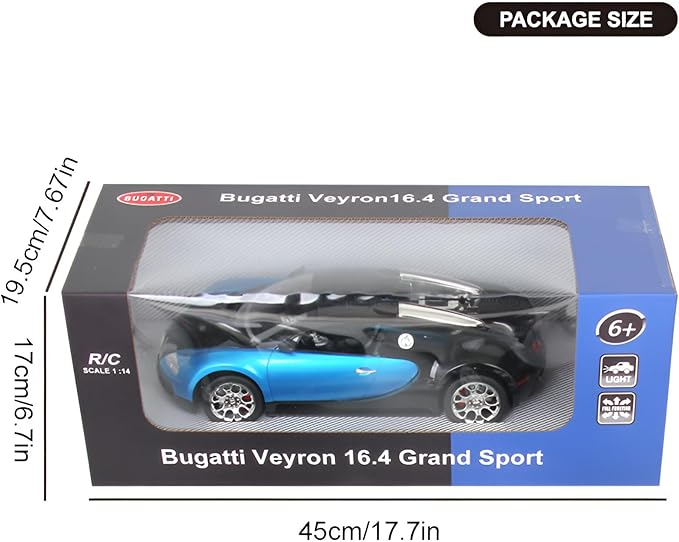 Vinie Remote Control Car for Boys, RC Cars Bugatti Veyron, 1:24 Scale Officially Licensed Kids Toys, Drift Car with Cool Led Lights, 4 5 6 7 8 9 10 11 12 Year Old Boy Birthday Gift (Red)