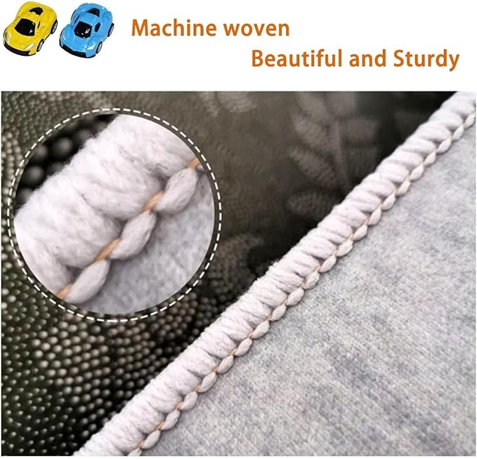 Car Rug Play Mat Great for Playing with Cars and Toys, Kid Playroom Carpet with Rubber Backing, Game Area for Baby Toddler Kid Child Educational Learn Road Traffic in Bedroom, Classroom