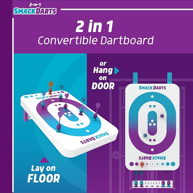 EastPoint Smack Darts - 2-in-1 Suction Cup Convertible Dartboard Target Game