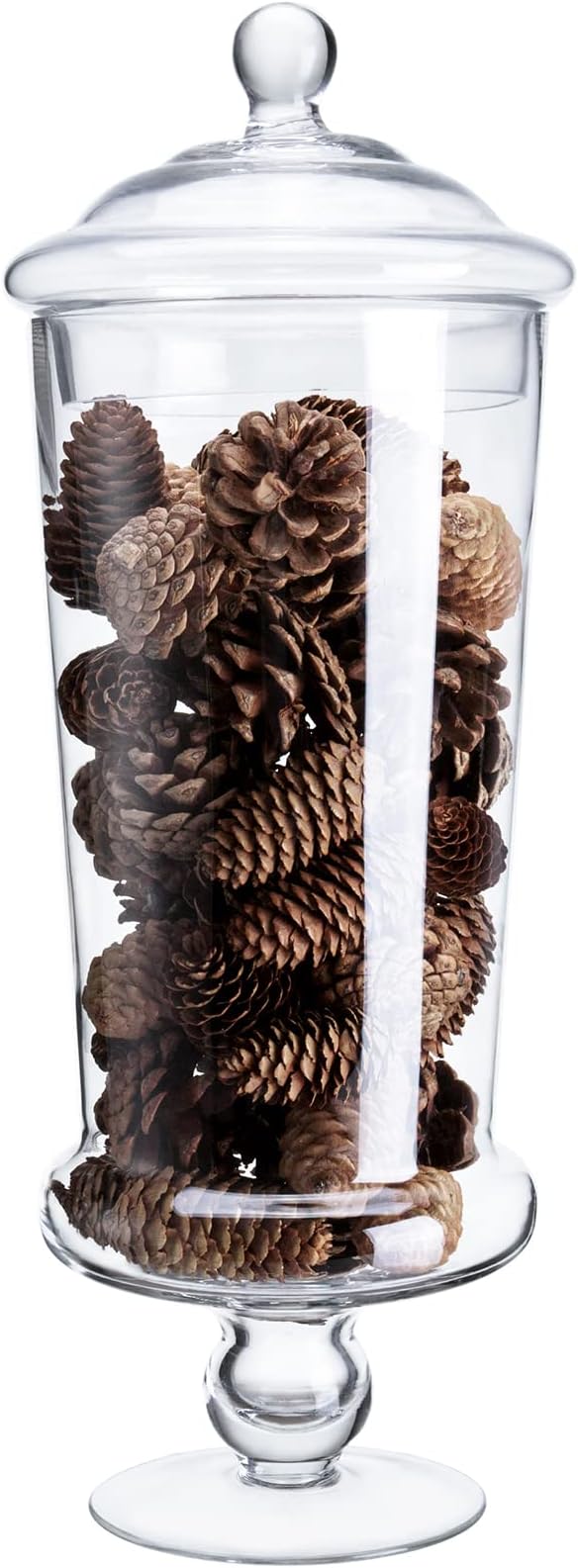 Glass Apothecary Jars, Clear Candy Bowl Dishes Holder Elegant Storage Buffet Display, Decorative Wedding Candy Organizer Canisters (Height: 19" Body: 6.5")