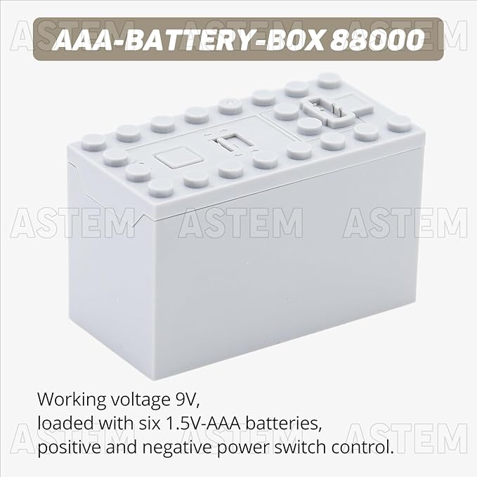 36Pcs Power-Function Set - Compatible with Technic Parts. Includes Battery Box, IR Speed Remote Control, IR Receiver, Motor, Power-Function Light, Extension Wire, Servo Motor, Shock Absorber