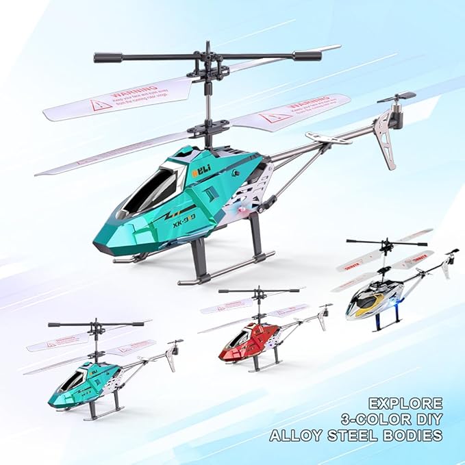 RC Helicopter, Remote Control Helicopter for Kids, 2.4 GHz, LED Light, One-Key Take Off/Landing, Altitude Hold, RC Toys for Boys Girls