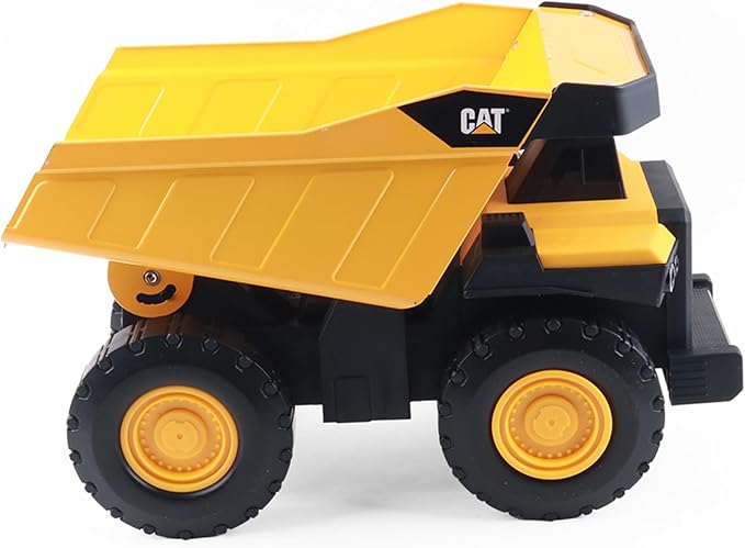 CAT Construction Toys, Steel Dump Truck 16” – Real Steel Body, Working Dump Bed, Oversize All-Terrain Wheels, Heavy-Duty Construction Vehicle for Indoor/Outdoor Play, Kids Ages 3 +