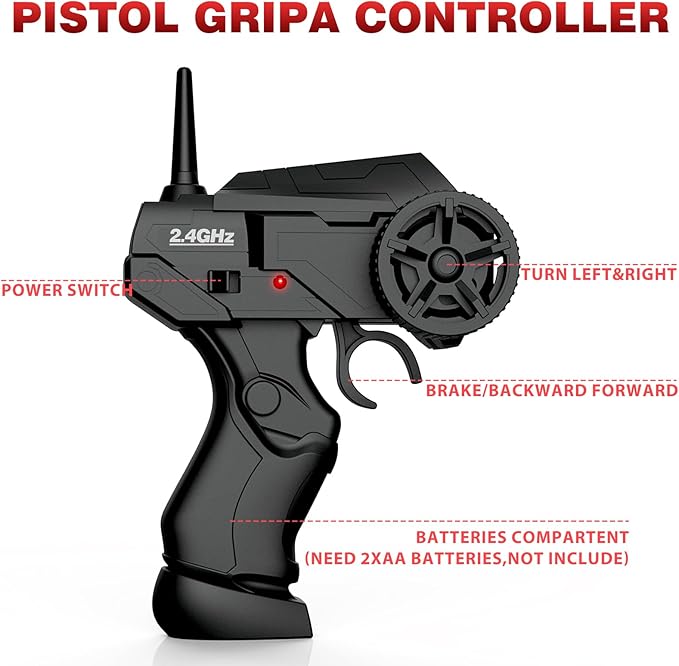 RC Drift Car, 1:24 Remote Control High Speed Race Drifting Cars, 2.4GHz 4WD Electric Sport Racing Hobby Toy Car with Two Batteries Headlight for Boys and Girls Teens and Adults (Red)