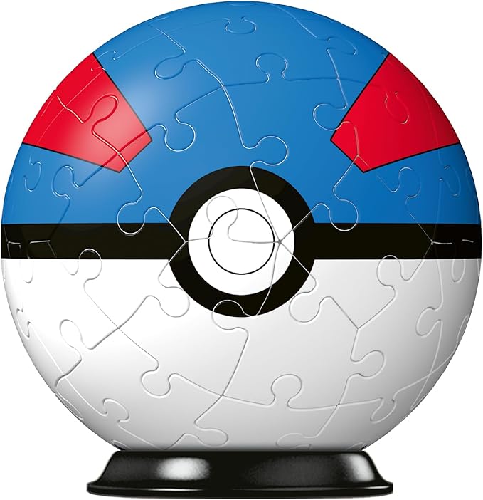 Ravensburger Pokemon Great Ball - 3D Jigsaw Puzzle Ball for Kids Age 6 Years Up - 55 Pieces - No Glue Required - Pokeball, White