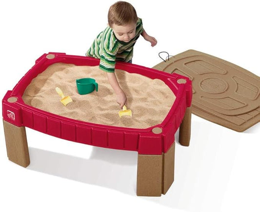 Step2 Naturally Playful Sand Table, Kids Sand Activity Sensory Table, 5 Piece Accessory Kit, Toddler Summer Outdoor Toys, 2+ Years Old