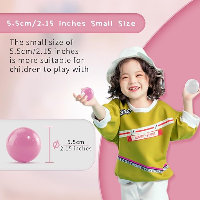 MoonxHome Ball Pit Balls for Toddlers, BPA Free Crush Proof Plastic Toy Balls for Ball Pit, Children's Pool Water Toys, Macaron Ocean Balls for Play Tent 2.15 Inch Pack of 100…