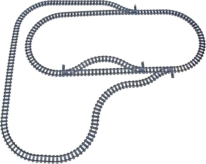 Train City Track Expansion Set - Railroad and Track Extensions, Compatible with Major Building Block Brands, Ideal for Kids' Construction, a Great Gift for Train and City Enthusiasts