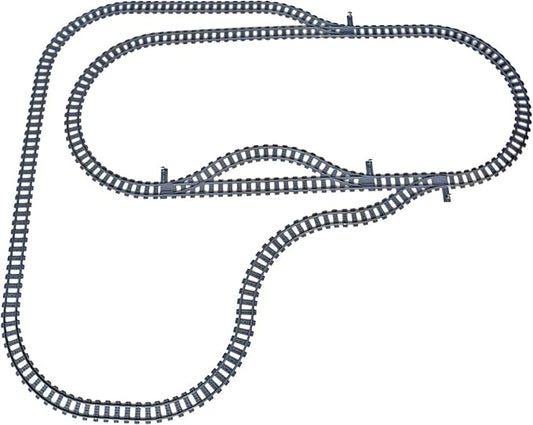 Train City Track Expansion Set - Railroad and Track Extensions, Compatible with Major Building Block Brands, Ideal for Kids' Construction, a Great Gift for Train and City Enthusiasts