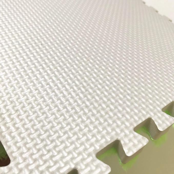 Interlocking Carpet Shaggy Soft EVA Foam Mats Fluffy Area Rugs Protective Floor Tiles Exercise Play Mat for Children Kids Room Home Parlor Bedroom (12 pcs, Green)