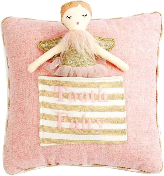MON AMI Tooth Fairy Pillow & Doll Set - 9”, Plush Stuffed Tooth Fairy Doll and Pillow with Pocket, Tooth Fairy Keepsake for Girls and Boys