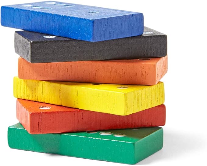 hand2mind Wooden Dominoes Set for Kids, Double Six Dominoes for Toppling, Bulk Domino Blocks, Montessori Math Manipulatives, Kids Dominoes Classroom Set, Kindergarten Learning Games (6 Sets of 28)