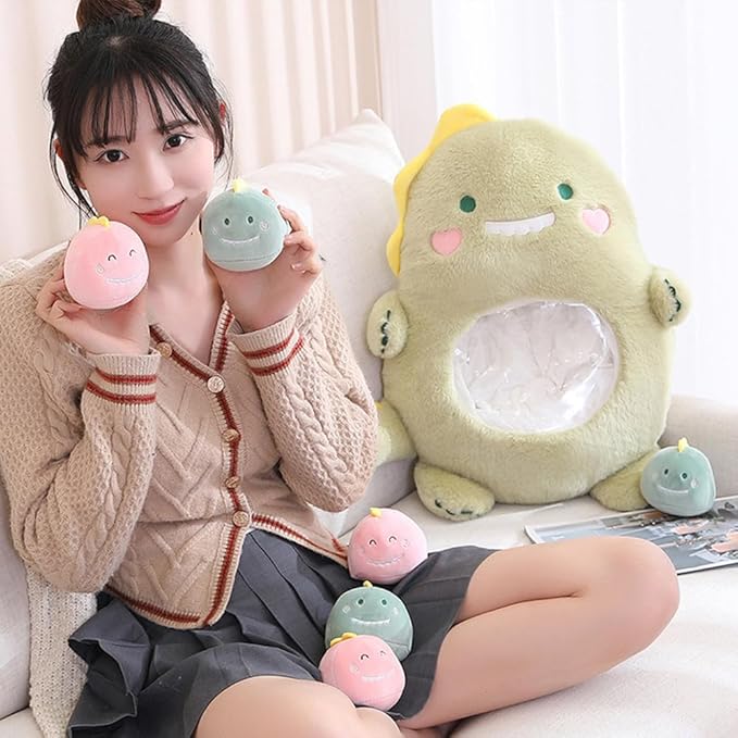 ARELUX Cute Dinosaur Plush Pudding Pillow:Snack Pillow Toys Bag Removable Stuffed Animal 8Pcs Sets Creative Plush,Soft Dino Plushie Animal Throw Pillow,Dolls Friends Family Member