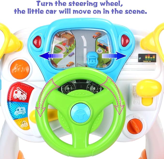 AMOSTING Pretend and Play Ride On Toys for Toddler Boys Girls Learning & Educational Baby Driver Toy Cars for Preschool Kids