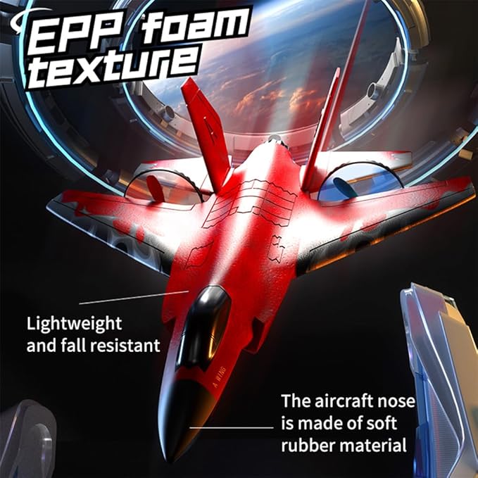 RC Plane, F-35 Jet Plane Remote Control Glider Airplanes,2 Channel 2.4GHZ Remote Control Plane Aircraft, Double Charging Wire RC Airplane Easy to Fly for Adults Beginners (Red)