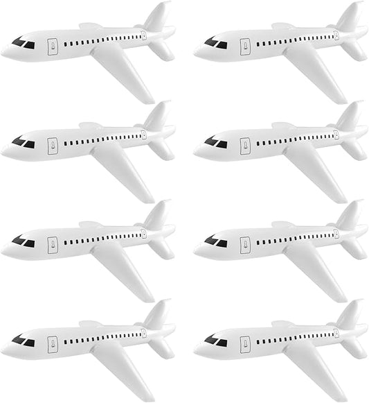 Mototo 8 Pieces Inflatable Airplane Balloon 40 Inch Large Inflatable Plane Balloon White Plane Toy Float Airplane Aviation Themed for Outdoor Indoor Birthday Party Swimming Pool Party Supplies