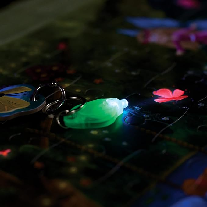 Peaceable Kingdom Twilight Fairies Puzzle – 100-Pc. Seek & Find Glow Puzzle for Kids Ages 6 & Up – Included Blacklight Reveals Hidden Items – Great for Home or Classrooms