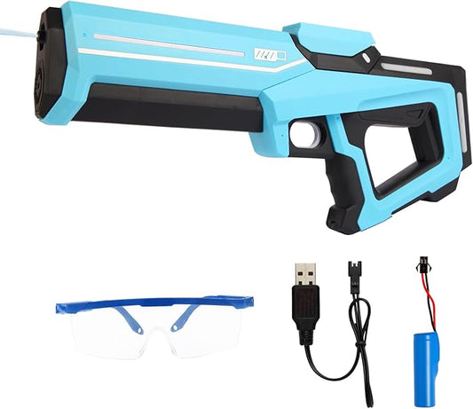 Electric Water Gun with Auto-Suction, 32FT High-Power Spray & IPX7 Waterproof Nozzle