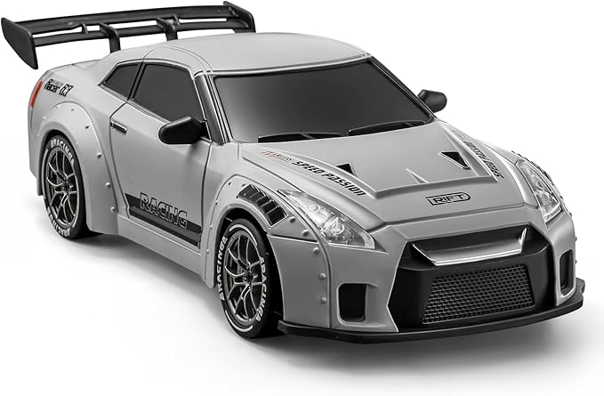 ACAMMZAR RC Drift Car, 1:24 Remote Control Car for Kids, 20KM/H 4WD High Speed RC Cars with LED Lights, Two Batteries, Extra Drifting Tires, Vehicle for Adults Boys Girls