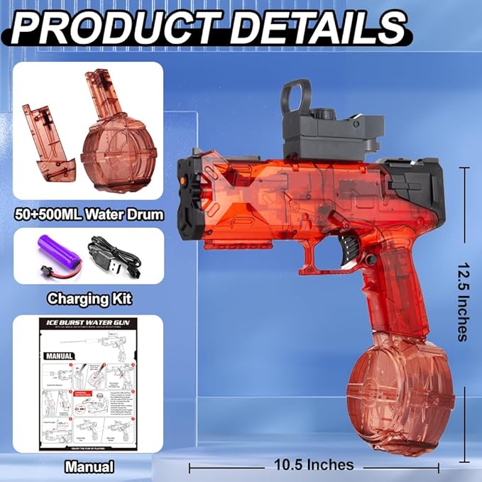 Electric Water Gun for Adults & Kids,Automatic Water Gun for Summer Beach Party Up to 36 FT Range Super One-Button Boys Gift