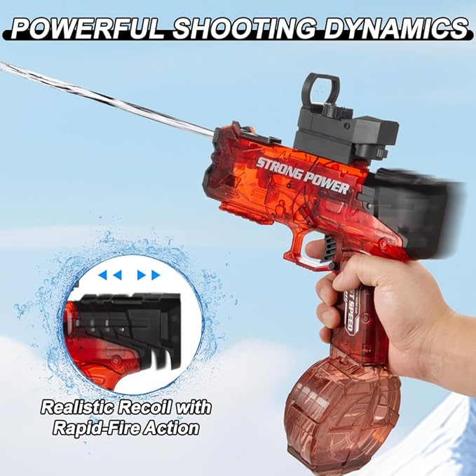 Electric Water Gun for Adults & Kids,Automatic Water Gun for Summer Beach Party Up to 36 FT Range Super One-Button Boys Gift