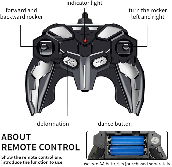 Transform Remote Control Car, 1:12 Scale Police Car Toy, One Button Deformation & Gesture Sensing Robot Car, Transforming Toys with Light Music 360° Drift, RC Cars for Boys Age 8-12