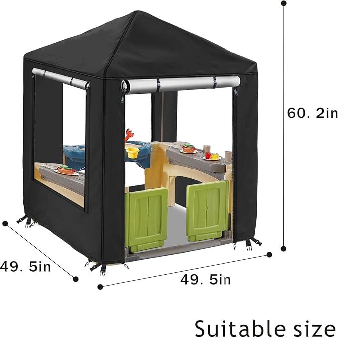 Playhouse Cover, kids Playhouse Cover for Outdoor Waterproof,Suitable for Step2 Kids Playhouses and Playhouses of The Same Size as Other Brands Kids Playhouses （ 49.5“ W x 49.5” D x 60.2” H）