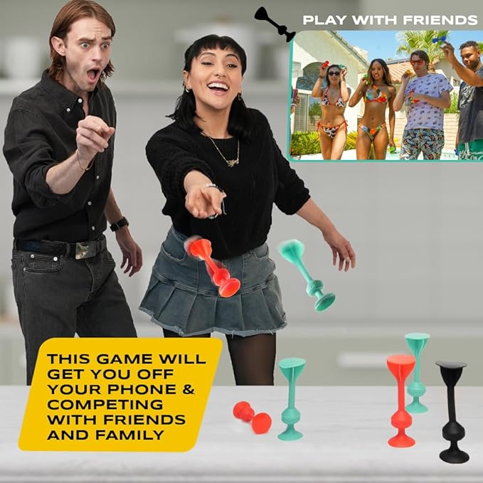 TOSSIT Game Suction Cup Darts, Toss Game Perfect Family and Party, Silicone Throwing Game for Backyard, Indoor and Outdoor Fun, Starter Pack