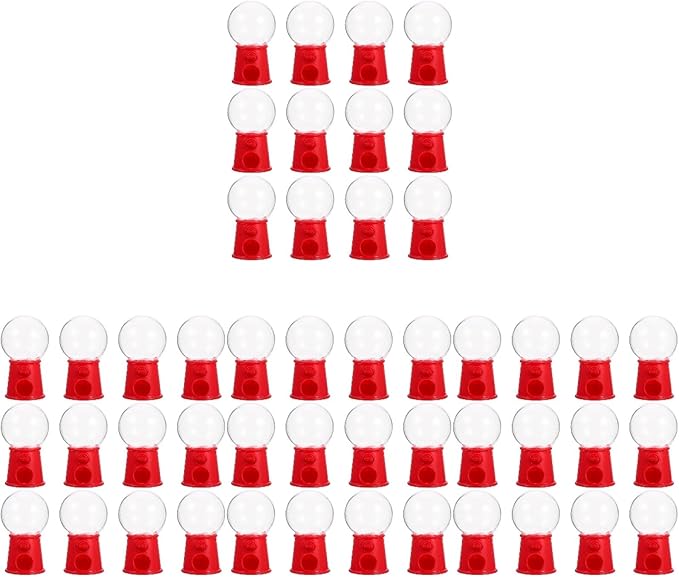 Amosfun 48pcs Mini Gumball Machines Christmas Party Supply Charming Candy Dispenser Creative Wedding Decorations
