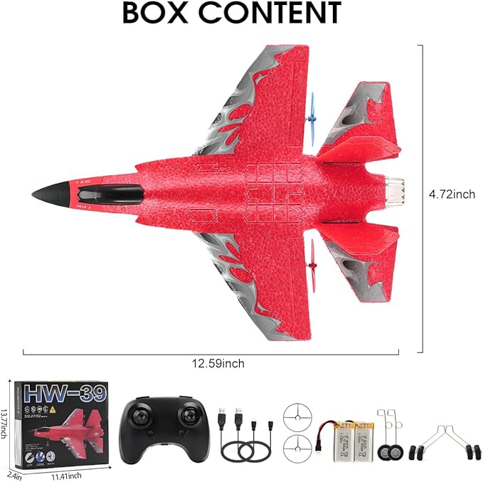 F-35 RC Plane, 2.4GHZ RC Airplane Ready to Fly Remote Control Airplane W/ 2 Batteries & 6-axis Gyro Stabilizer RTF Hobby Sport Toy RC Glider for Beginners Kids Boys Girls Adults