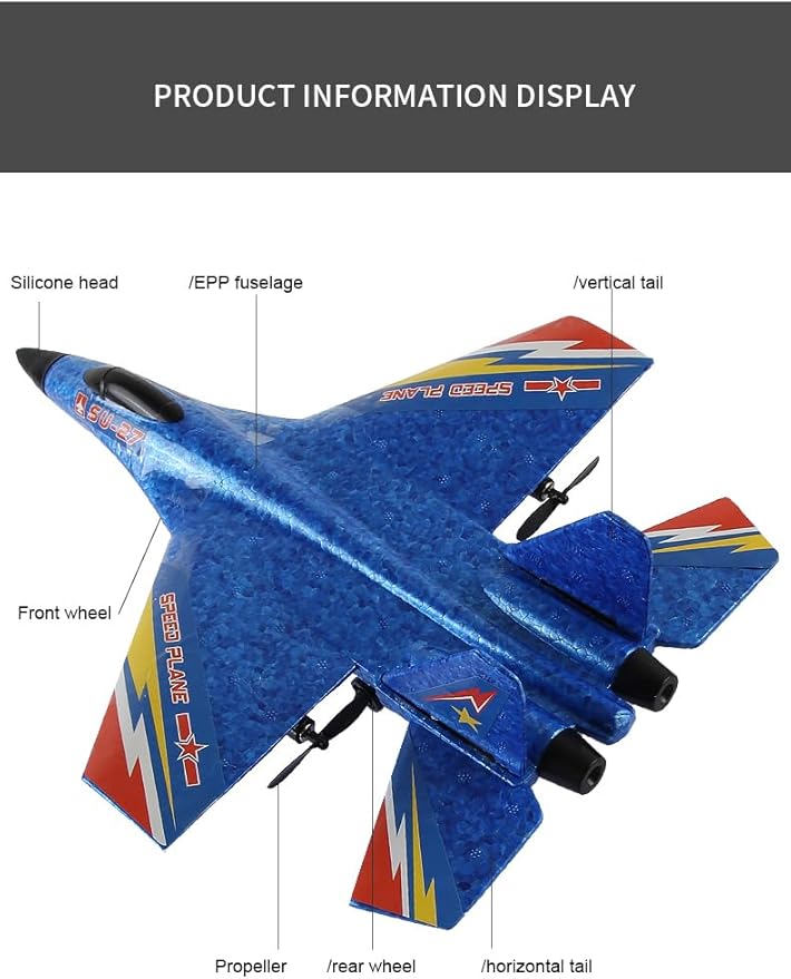 RC Plane,Remote Control Airplanes, Su-27 Ready to Fly Remote,2 Channel 2.4GHZ Remote Control Plane Aircraft,RC Airplane for Boys Girls Adults Beginners