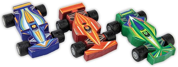Peaceable Kingdom Puzzle & Play: Race Day - Floor Puzzle for Kids Ages 3 and Up - Includes 3 Wooden Vehicles to Zoom Around The Race Track Puzzle for a Double Dose of Fun - Measures 26” x 36”