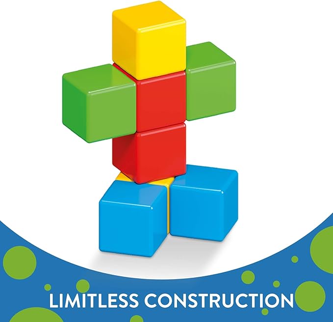 Geomag Premium Swiss-Made MagiCube 8-Piece Magnetic Stacking Cubes Building Set, Toddlers & Kids Ages 1-5, STEM Educational Toy, Creativity, Imagination, Early Learning Fun, Crystal Packaging