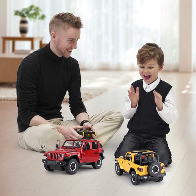 RASTAR Off-Road Remote Control Car, 1:14 Jeep Wrangler JL RC Off-Road Racing Vehicle Toy Car for Kids Adults, Spring Suspension/Door Open, 2.4Ghz RED