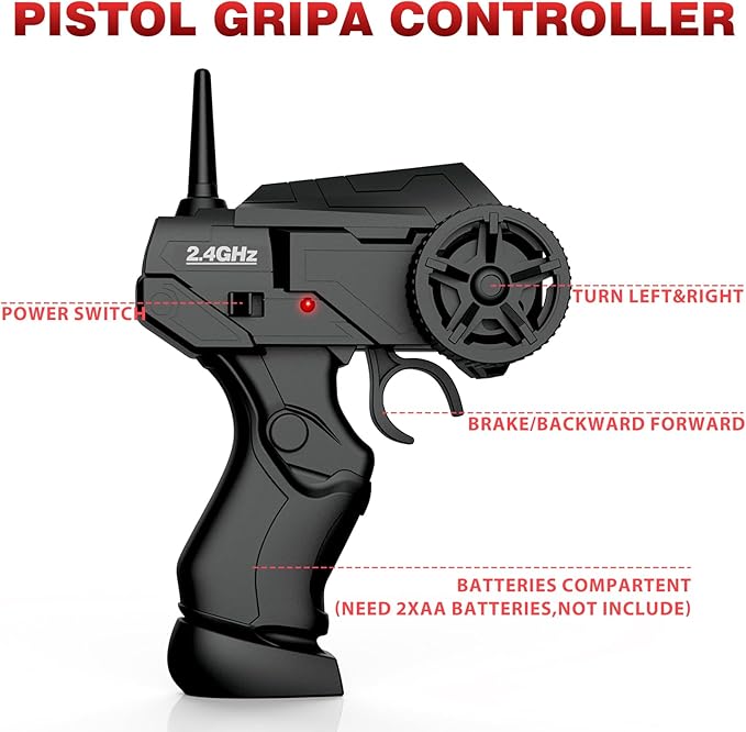 RC Drift Cars, Remote Control Car 2.4Ghz 1:24 Scale 4WD RC Sport Racing Cars Rechargeable High Speed Drifting Car for Boys Girls Vehicle Racing Hobby with Led Light (Black)