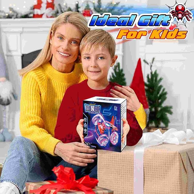 Kids Toys Spider RC Car for Boys 4-7 - Cool Spider Monster Remote Control Crawler Toy 360° Flip Fast Stunt & 4WD Light Up Wheel - Fun Boy Gift Idea for Birthday Chirstmas Stuff Age 3 4 5 6 7 8