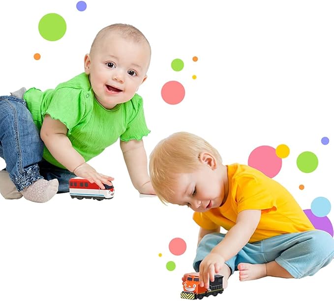 Pull Back Car Train Toy - Titipo and Friends 3 Vehicles Set Christmas Birthday Gifts for Kids and Toddlers Boys and Girls 3 Years and Up (No. 2 Loco, Eric, Xingxing)