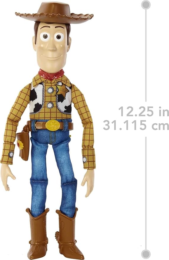 Mattel Disney Pixar Toy Story Talking Woody Action Figure & Accessory, Roundup Fun 12-inch Collectible with 30+ Sounds & Phrases