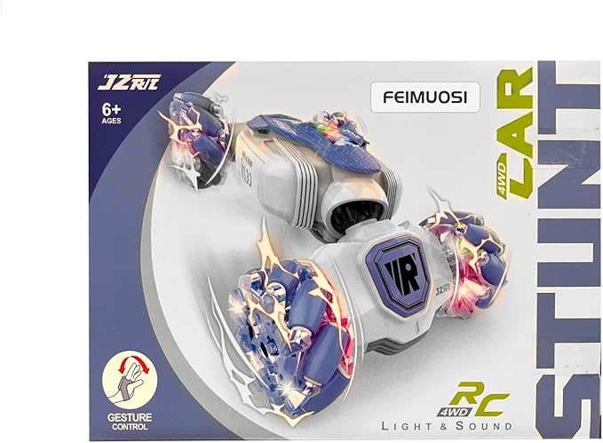 Remote Control Car for Boys: - RC Car Toys Rechargeable Transformers RC Drift Truck with Music Light Gesture Sensing Stunt Truck 360° Rotation Hand Controlled Toy Christmas Birthday Gifts for Kids