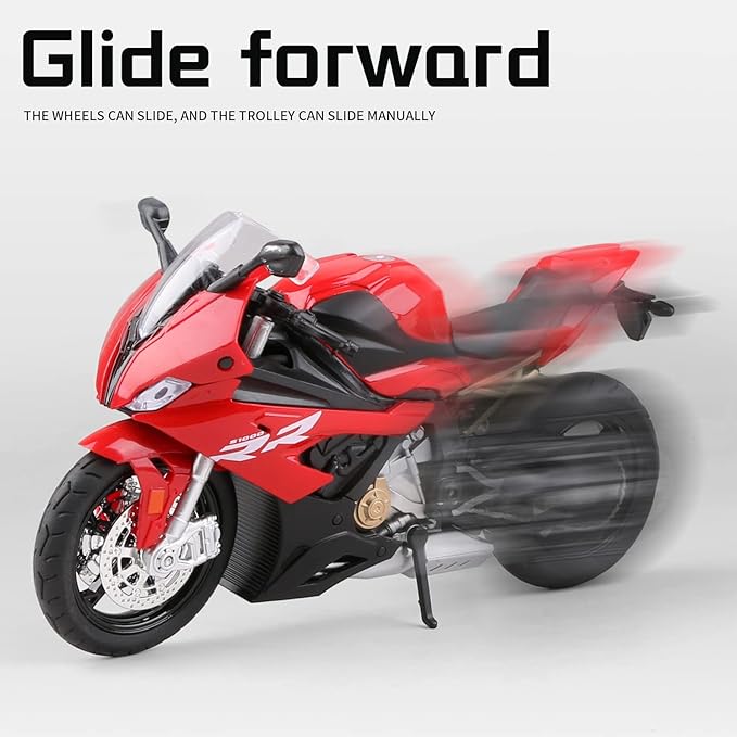 COOLPUR Die Cast Motorcycle Model for S1000RR, Realistic Motorcycle Model, 1:12 Scale Kids Moto Toy or Collection, Boyfriend,Young Peoples Gift(red)