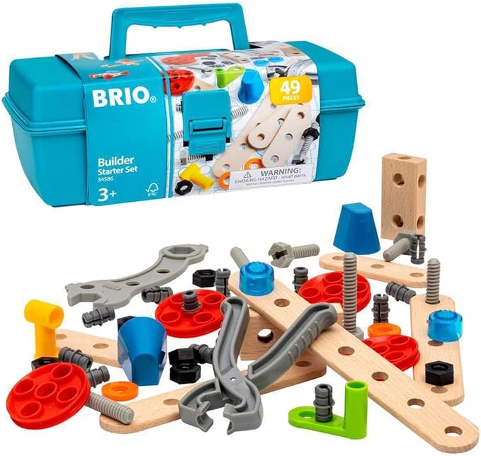 BRIO Builder 34586 - Comprehensive 49 Piece STEM Building Set | Enhanced with Wood and Plastic Pieces | Ideal Learning Toy for Kids Aged 3 and Up | FSC Certified