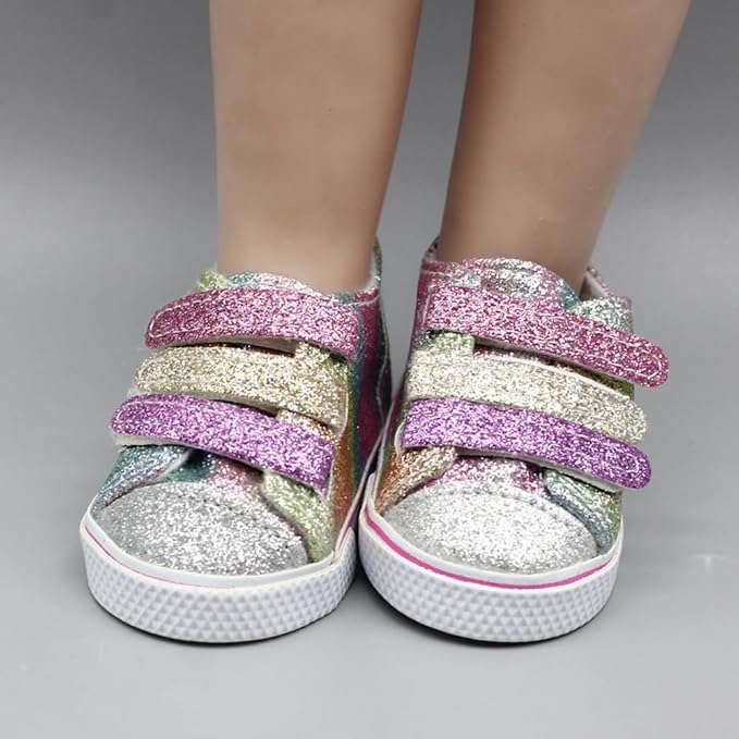 10 Pairs of 18 Inch Doll Shoes, BOSOIRSOU 2.75in Boots Dance Shoes Sandals Casual Shoes Canvas Shoes Fit for 18" American Girl Doll Accessories