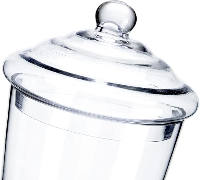 Glass Apothecary Jars, Clear Candy Bowl Dishes Holder Elegant Storage Buffet Display, Decorative Wedding Candy Organizer Canisters (Height: 19" Body: 6.5")