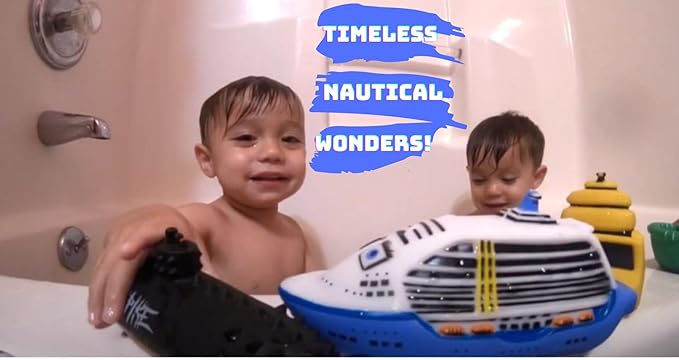 ITTY Bitty Boats - Educational Bath Toy for Toddlers 1-5, Bath Toy for Kids Ages 1-5, Pool Toy for Toddlers 1-5, Learning Toy for Toddler Girls and Boys (Cruise Ship (Blue))