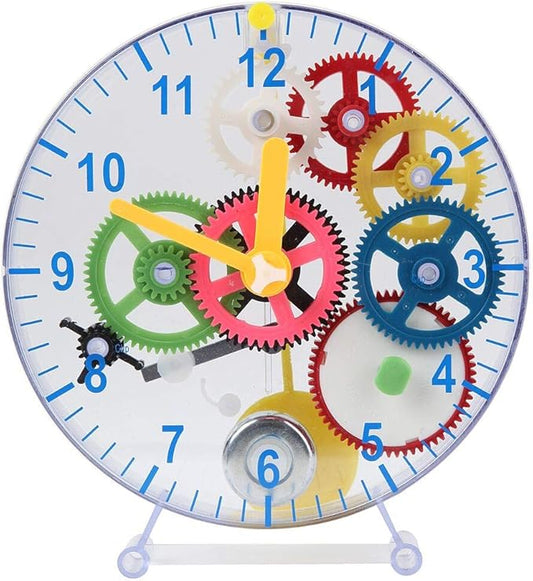 Lily's Home Do-It-Yourself Children's First Puzzle Clock Kit, No Batteries Required, Learn How Clock Gears Work, Colorful and Educational Gift for Kids, Multi-Colored (31 Pieces)
