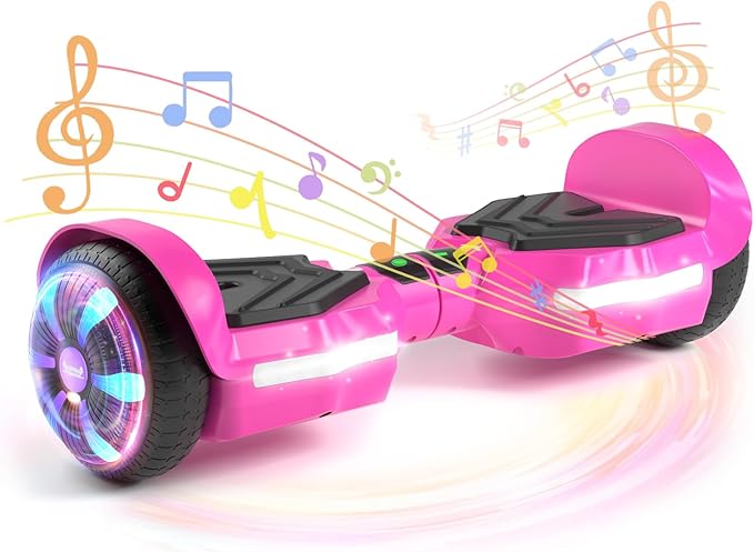 Scooter, Bluetooth Speakers and LED Light-Up Wheels, APP Control, Dual 250W Motors, 8.5 mph Max Speed & 8.5 Miles Max Range, Gifts for Kids Adults Girls Boys