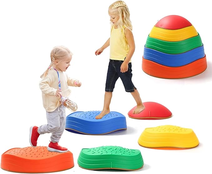 Stepping Stones for kids,Non-Slip Sensory Stepping Stones for Promoting Toddler's Balance Coordination Skills,Obstacle Courses Sensory Toys Outdoor or Indoor Play for Kids Age 3-8